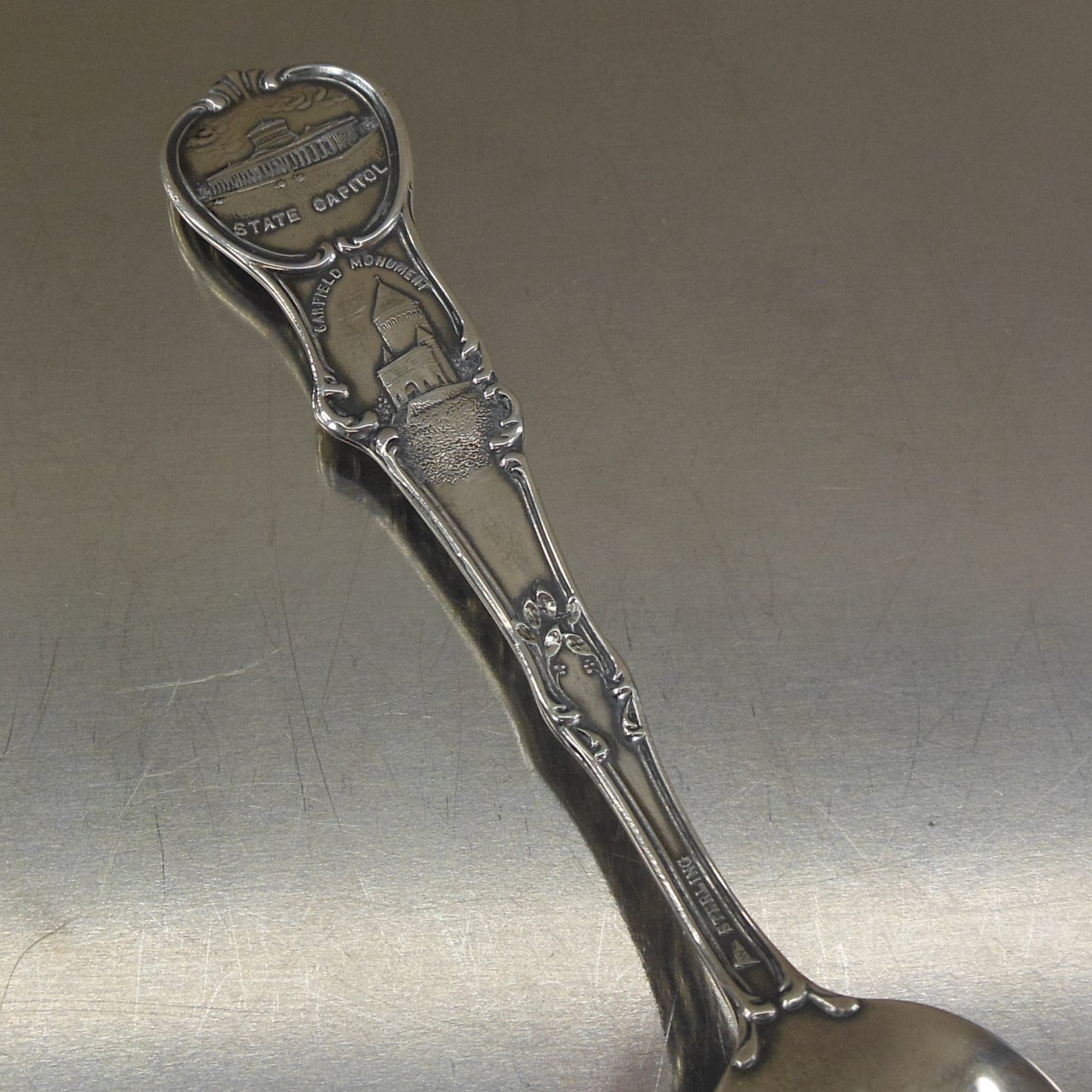 Watson Sterling Silver Souvenir State Spoon - Akron Ohio antique