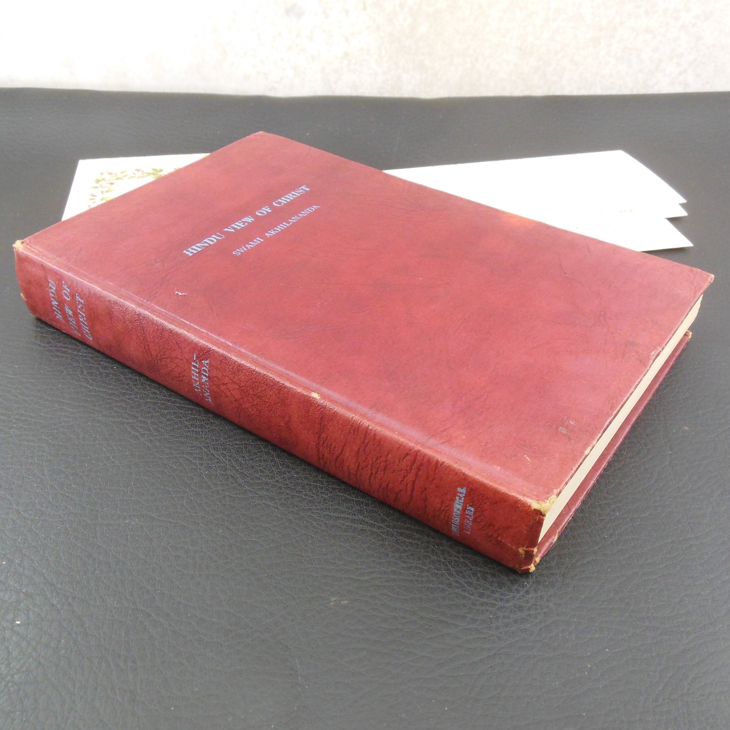 Swami Akhilananda Signed Letter in Book - Hindu View of Christ 1949 Vintage Hardback