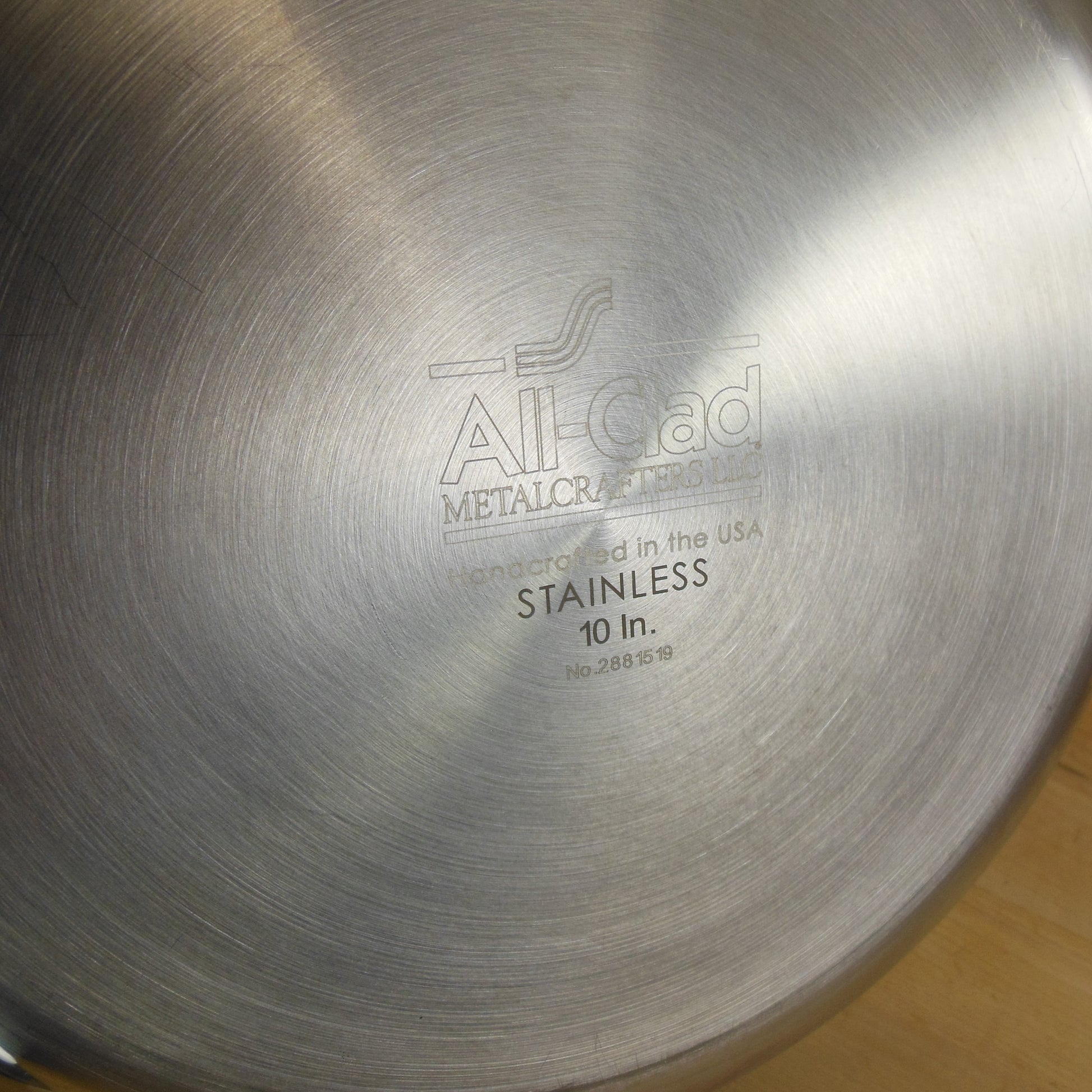 All-Clad USA Stainless Tri-Ply 10.5" Fry Pan Skillet Maker Mark