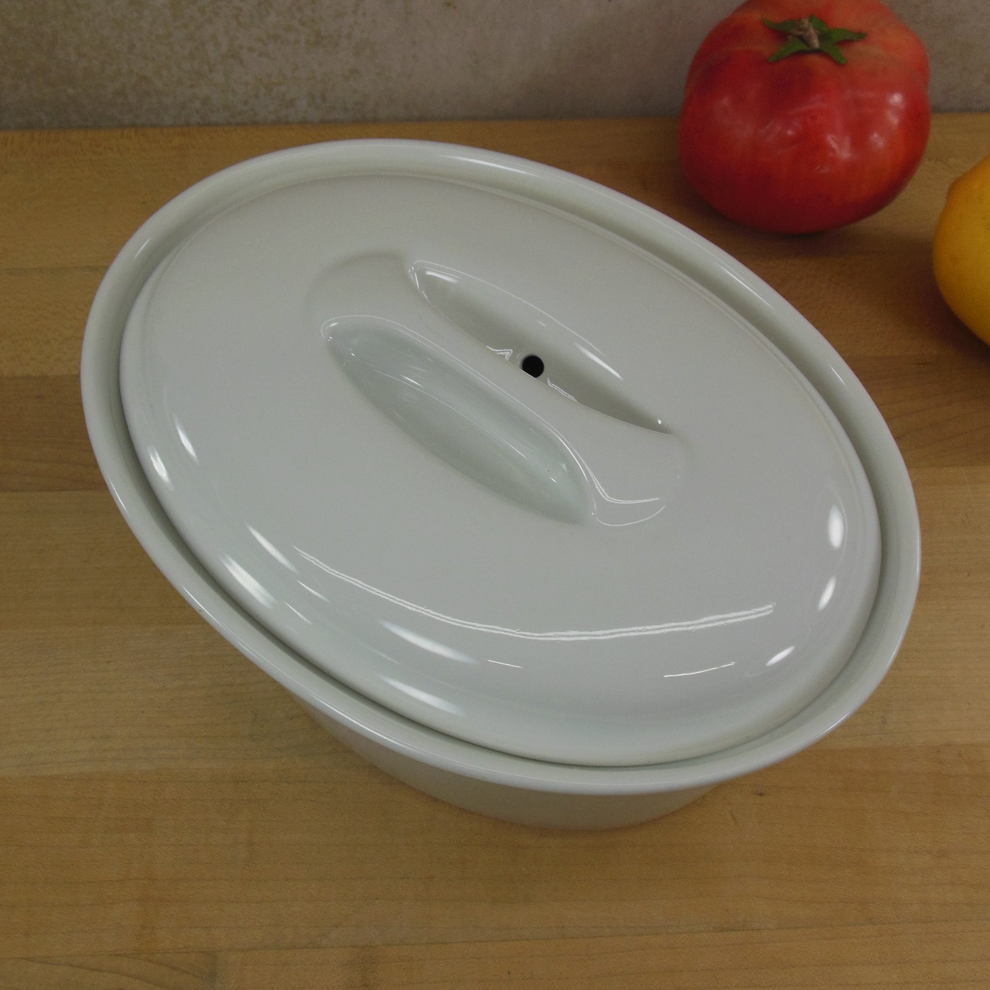 Apilco France Classic Whiteware Oval Covered Casserole #5 Vintage