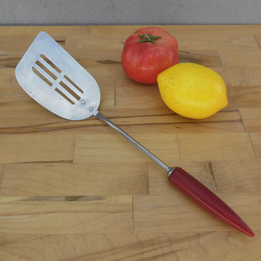 Androck USA Red Bullet Bakelite Slotted Stainless Long Spatula
