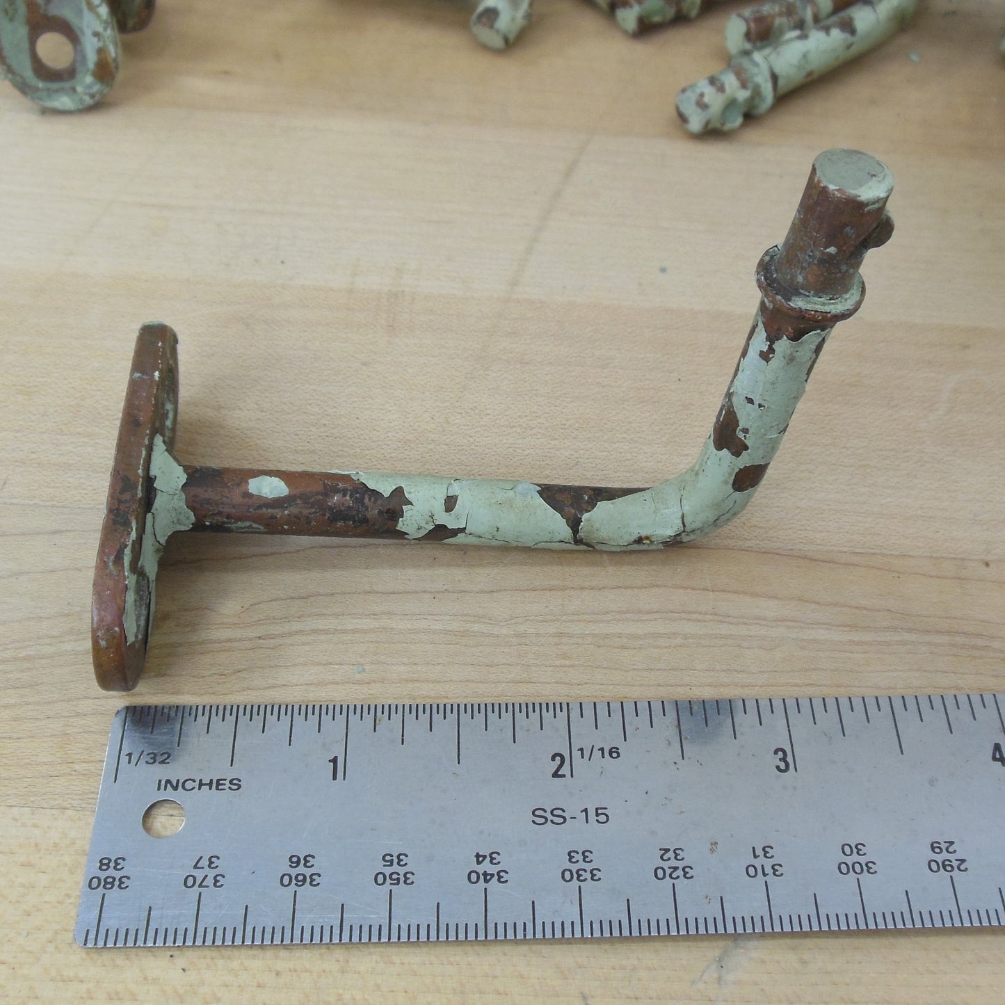 Antique Cast Iron Plated Transom Window Operator Hardware Angle Bracket Part Tab Post