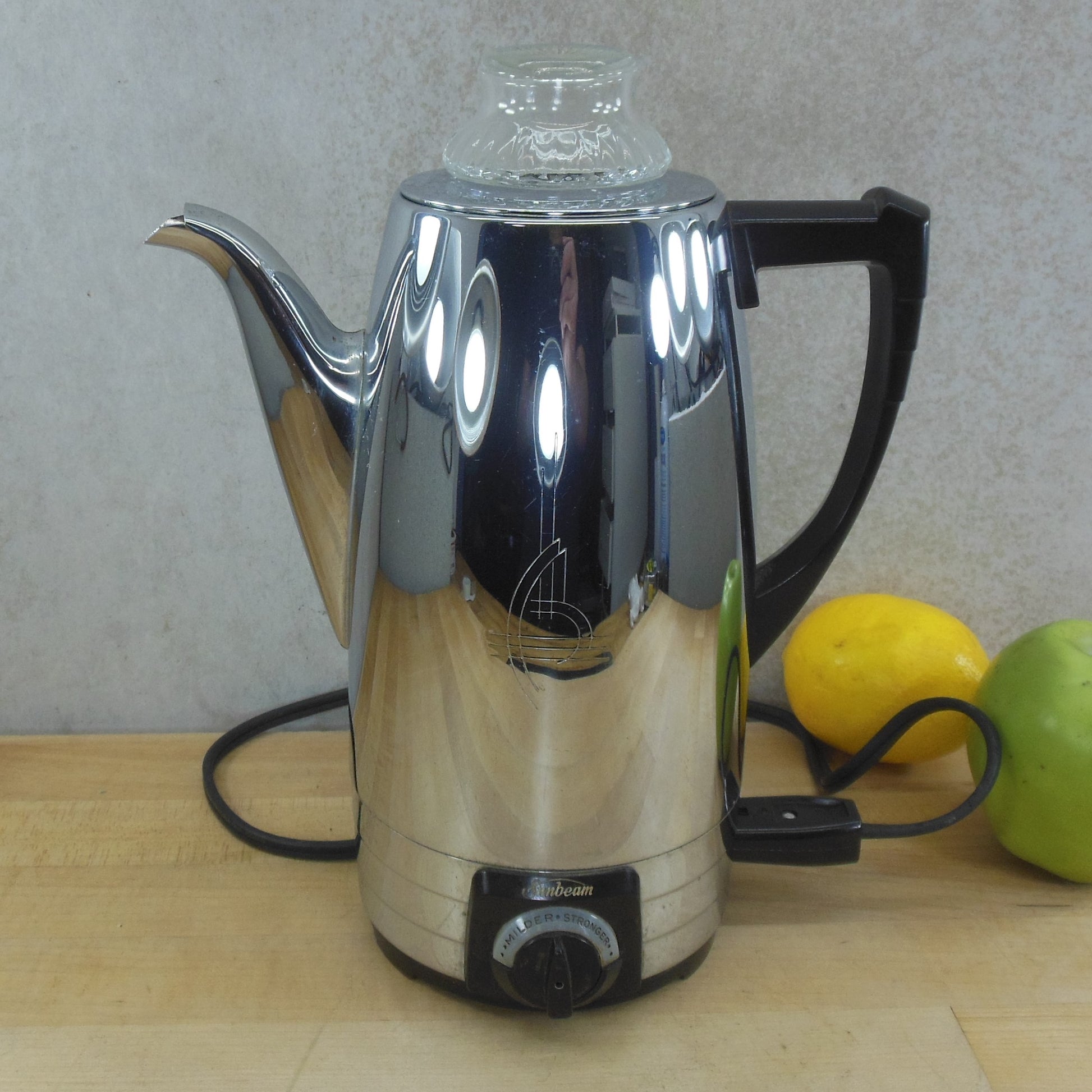 Sunbeam 1950's Coffee Master Chrome Percolator Pot 8 Cup - Model AP