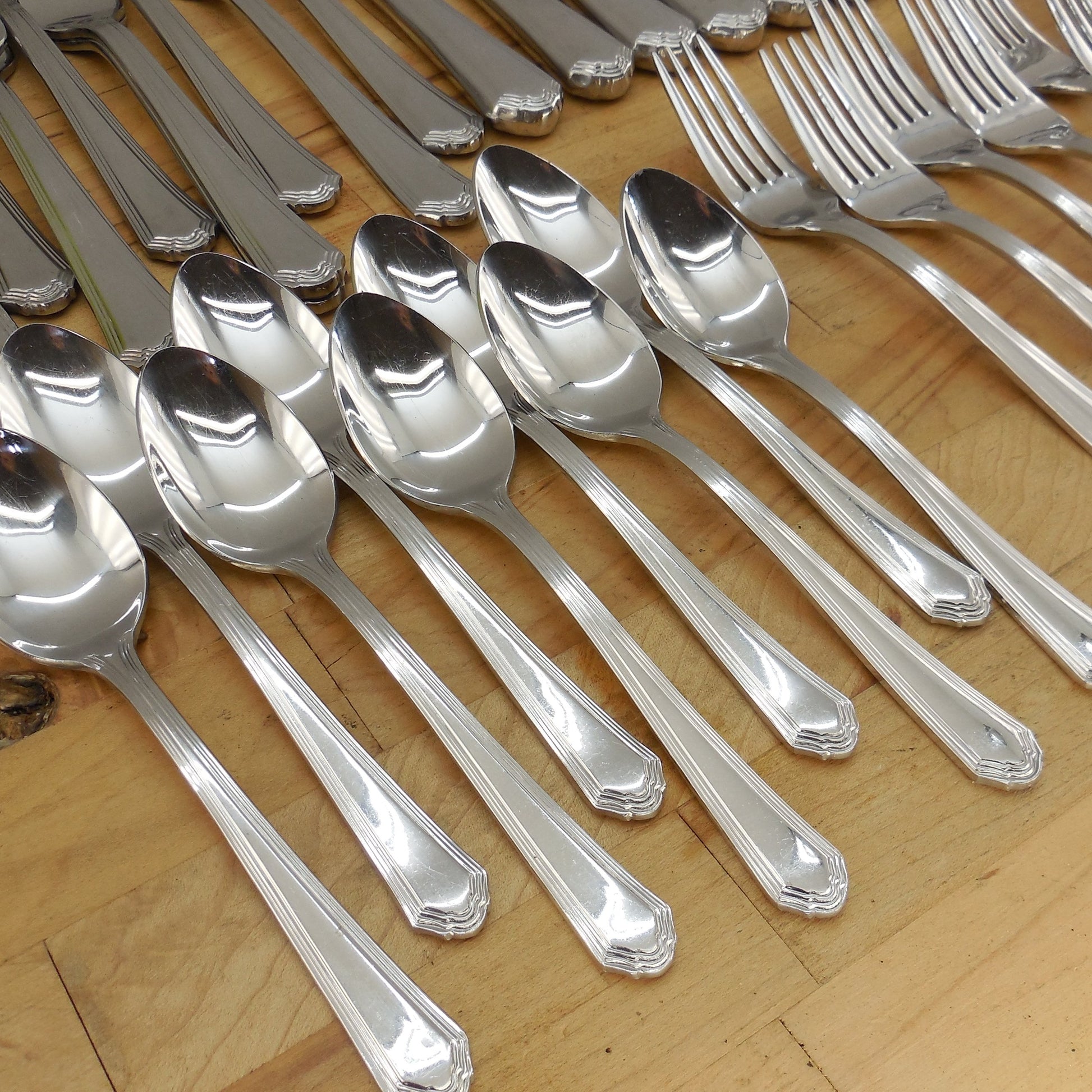 Lenox Archway Glossy Stainless Flatware 52 Piece Lot Partial Set teaspoon