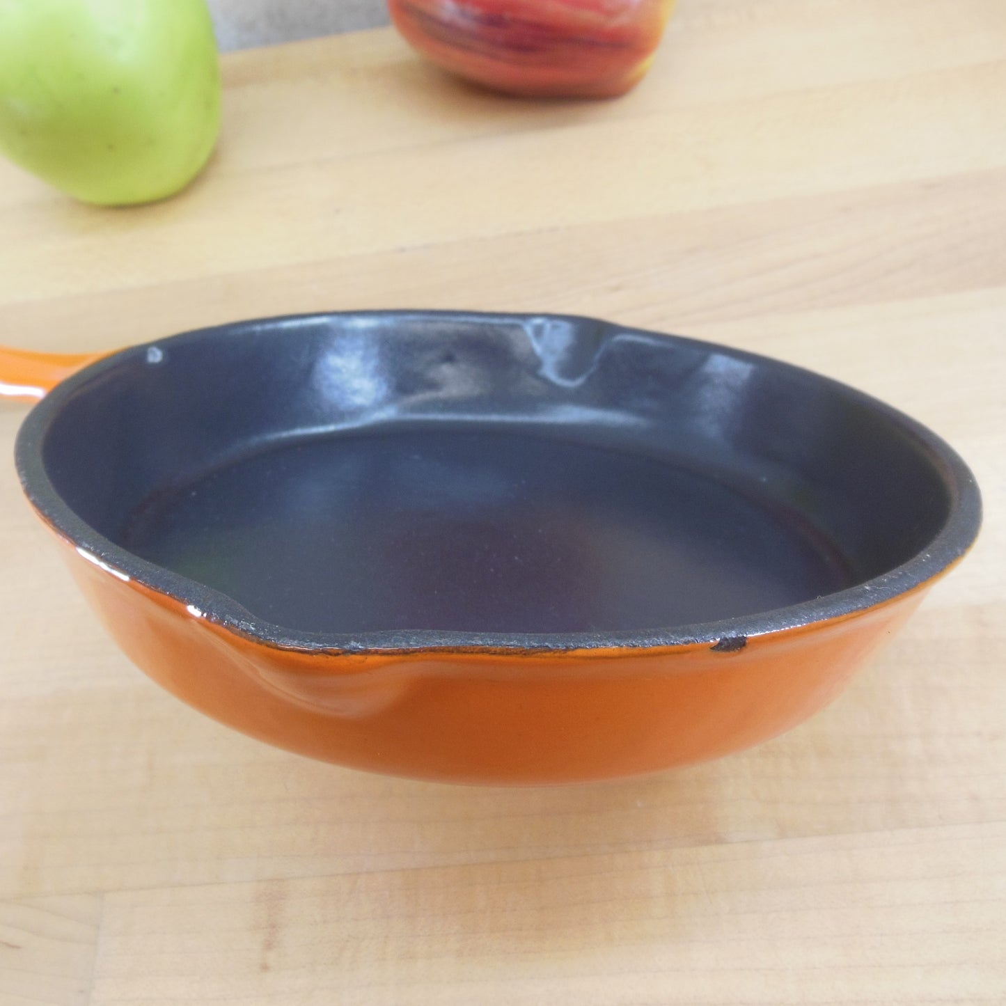 Aaron Sanchez #3 Orange Enamel Cast Iron Skillet 6.25" Black