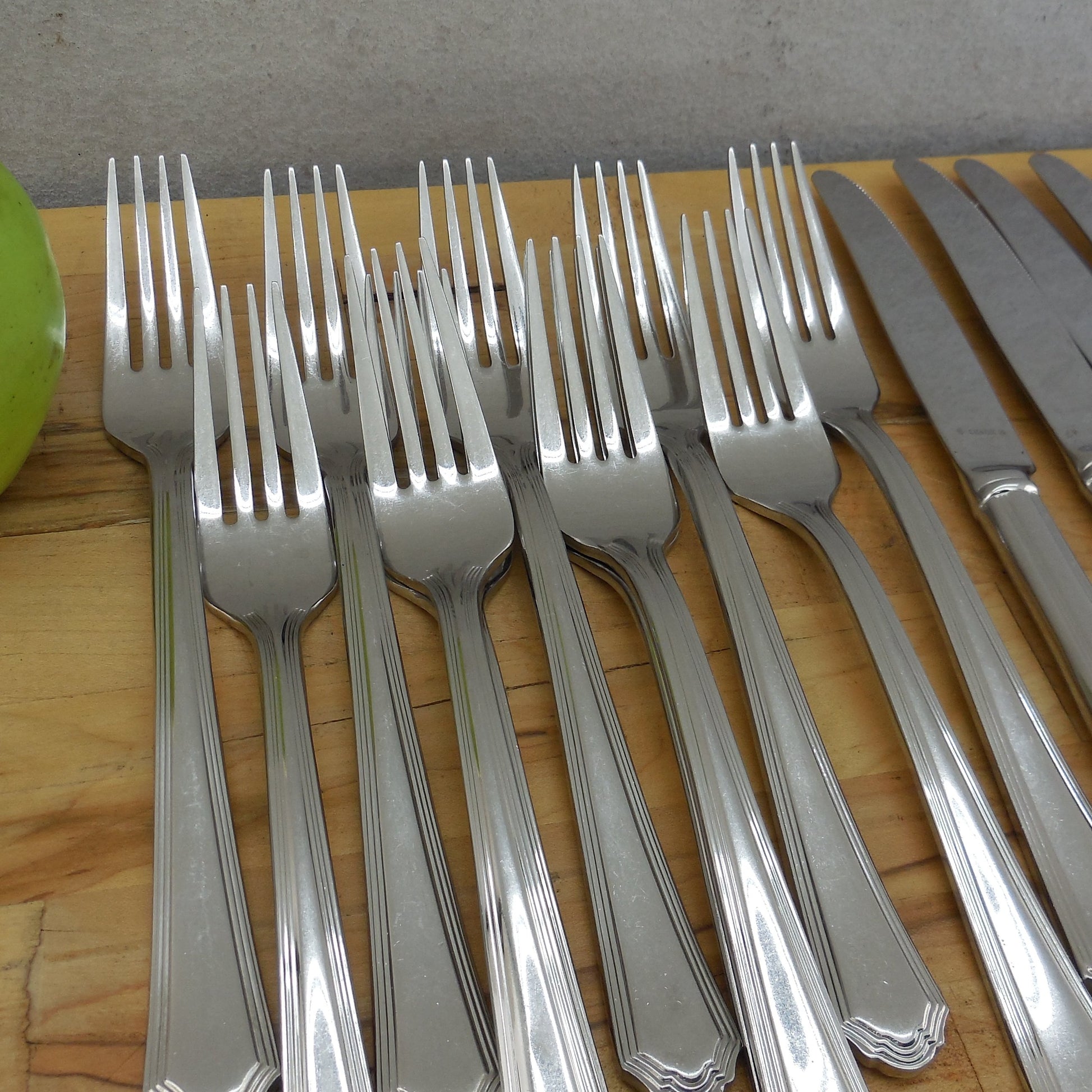 Lenox Archway Glossy Stainless Flatware 52 Piece Lot Partial Set tines