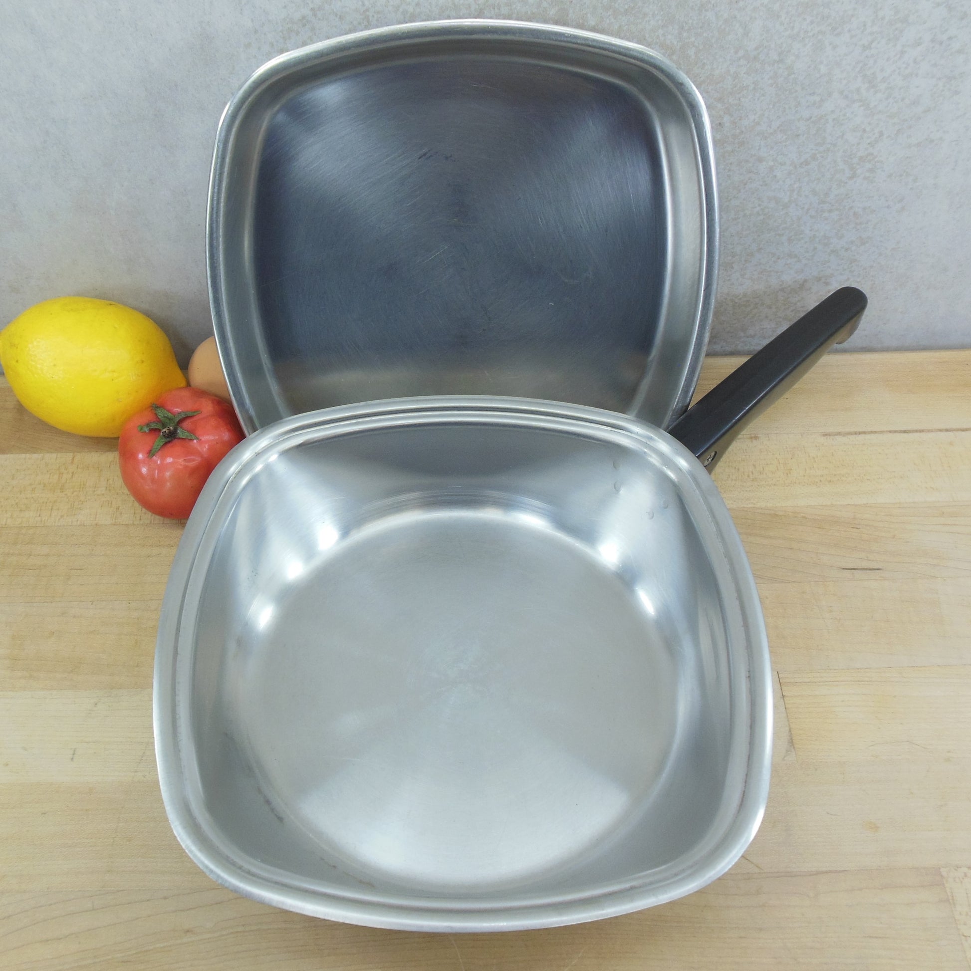 Aristo-Craft West Bend 9" Stainless Fry Pan Skillet & Lid vintage