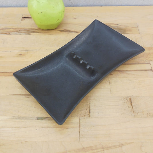 Hyalyn Modernist Black Ceramic Ashtray #765 8.75"