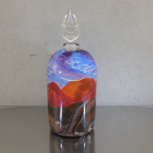 Chris Pantano "Outback" Landscape Art Glass Perfume Bottle 609-99 Signed