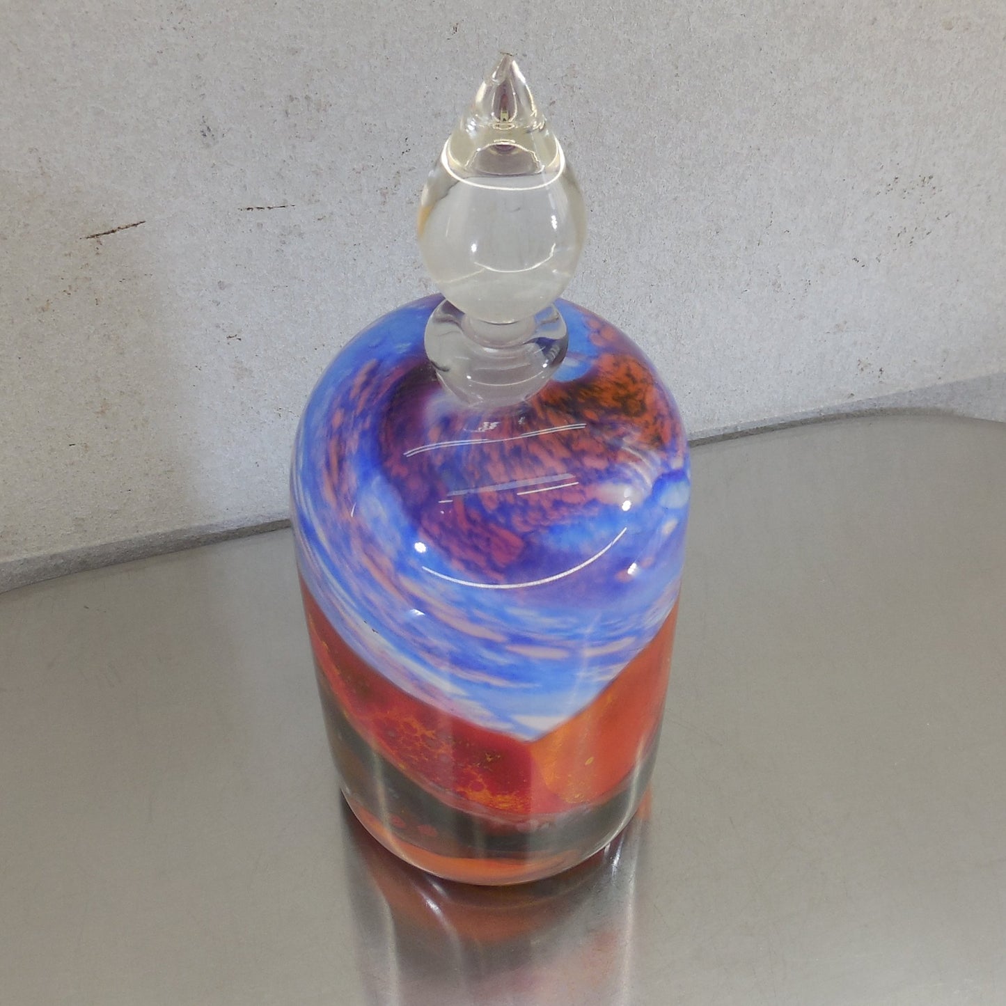 Chris Pantano "Outback" Landscape Art Glass Perfume Bottle 609-99 Signed Dauber
