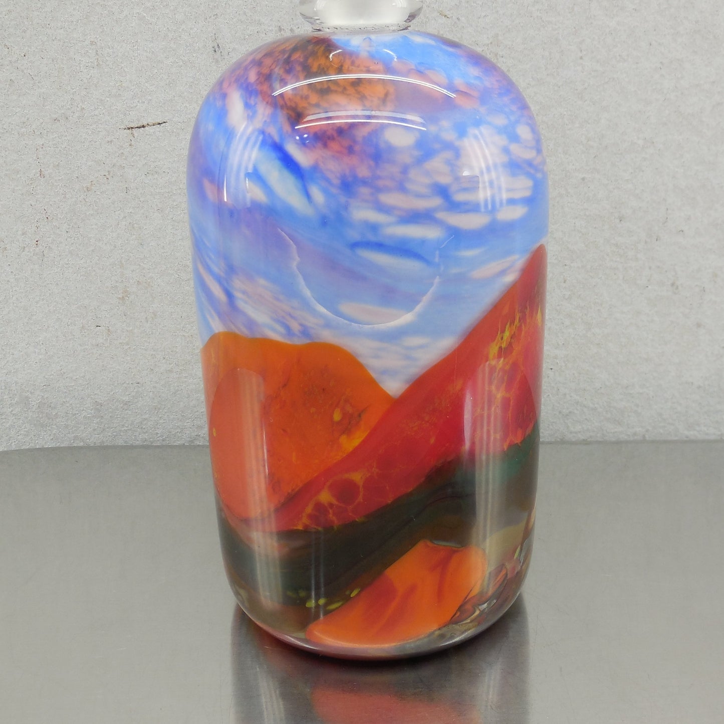 Chris Pantano "Outback" Landscape Art Glass Perfume Bottle 609-99 Signed Vintage