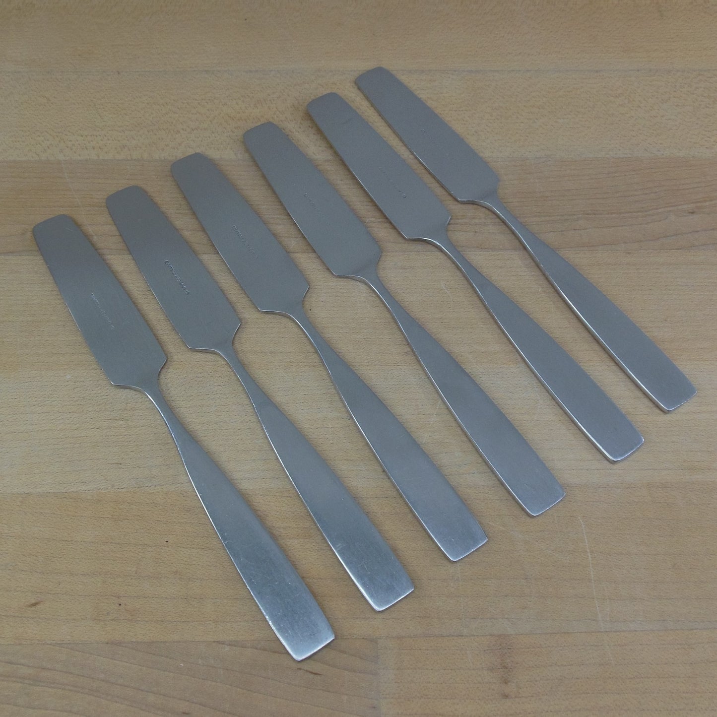 Towle Lauffer Bedford Holland Stainless Flatware - 6 Butter Spreader Knives Vintage