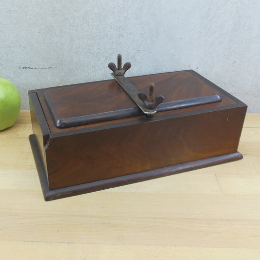 Antique Mahogany Wood Tie Flower Collar Press Box