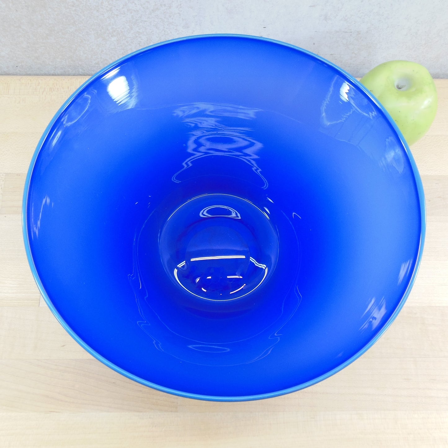 John Burchetta 1994 Signed Art Glass Bowl Cobalt Blue Tapered 10.5"