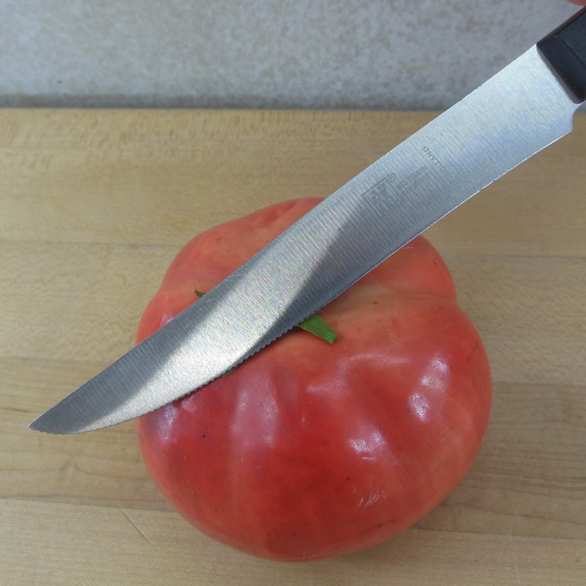 J.A. Henckels Holland Stainless Steak Knife Black Handle used