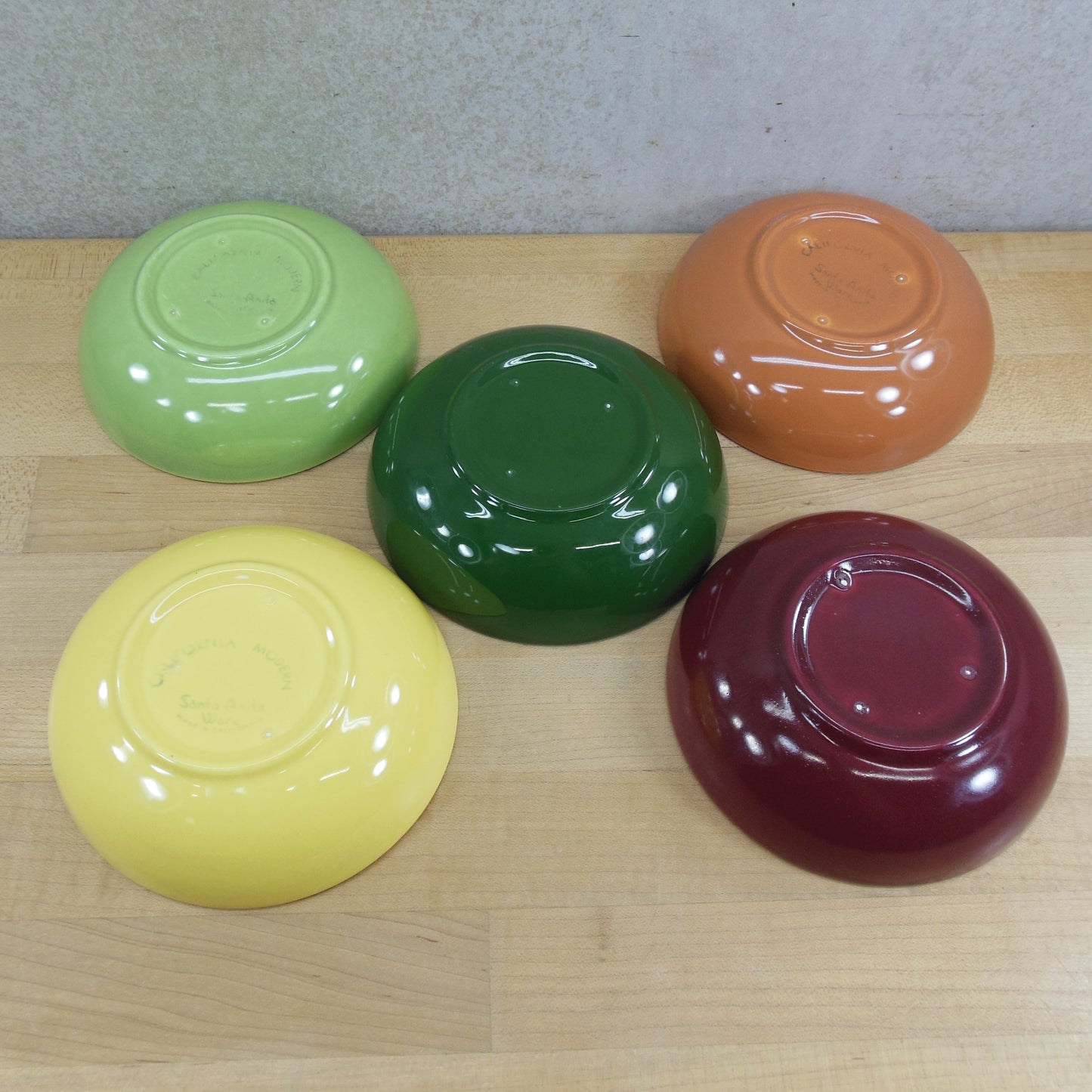 Santa Anita Ware California Modern Dinnerware - 5 Berry Bowls Multi-Color 5-1/4"