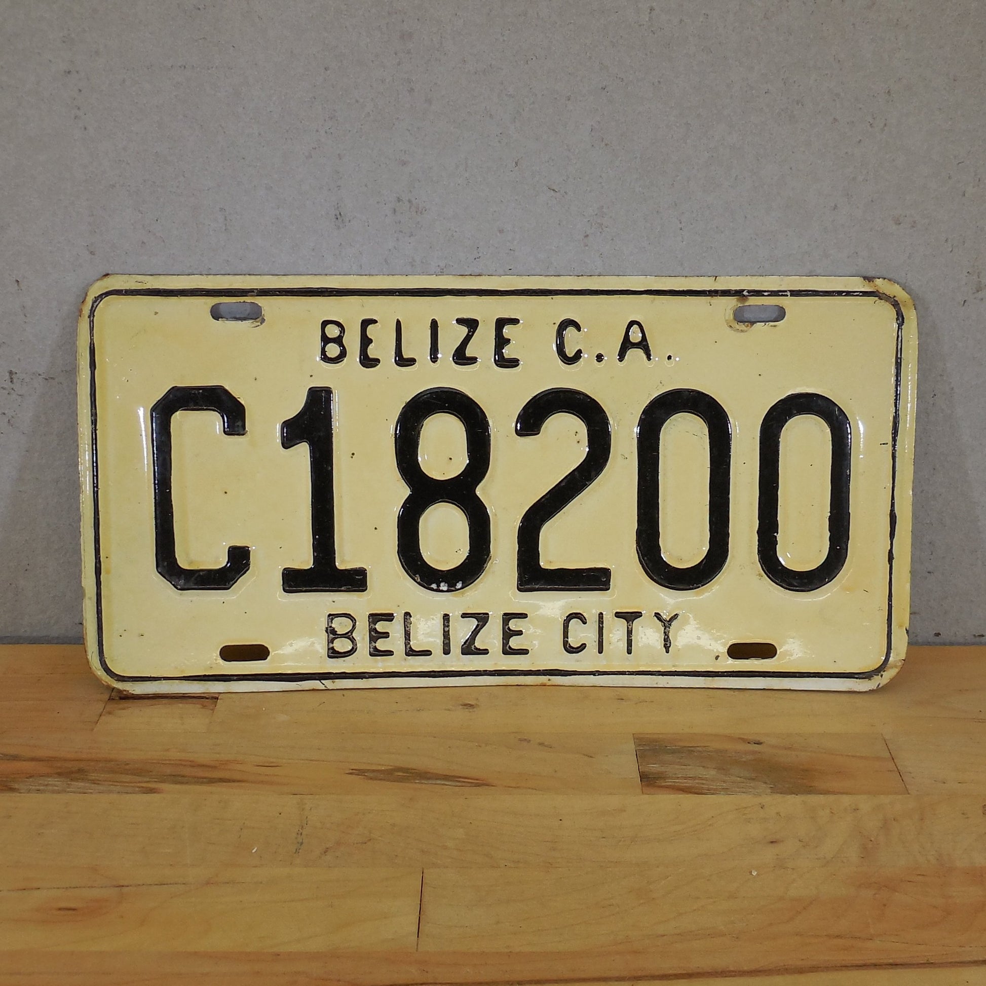 Belize City License Plate Tag - C18200 Black Cream
