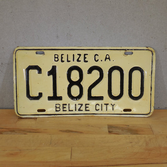 Belize City License Plate Tag - C18200 Black Cream