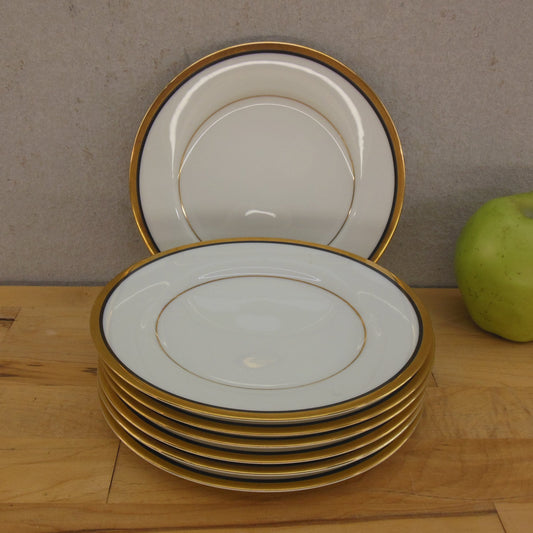 Noritake Japan Elysee Porcelain Gold Rim - Bread & Butter Plates 7 Set
