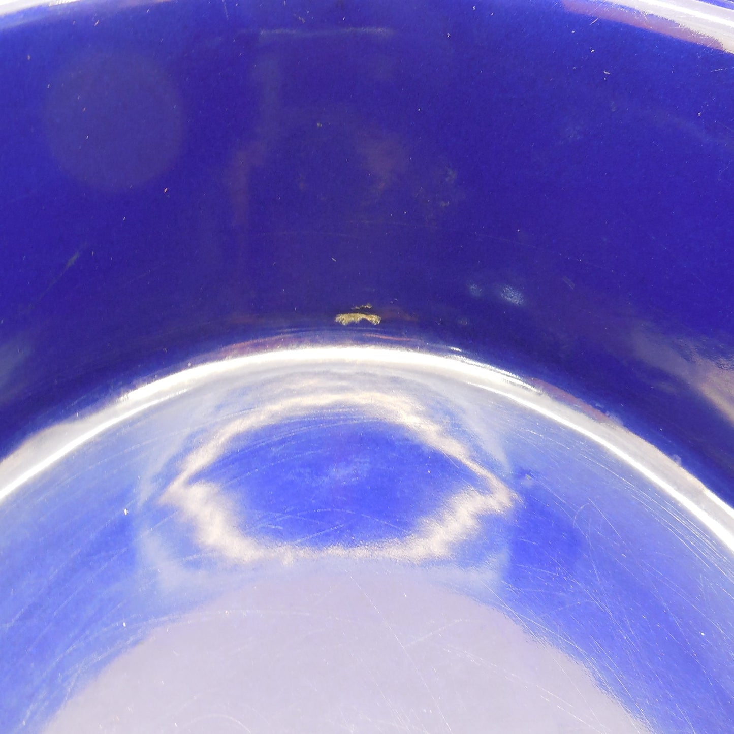 Chantal Germany Blue Enamelware Oval Roaster 5.5 Quart Stainless Rim Chip