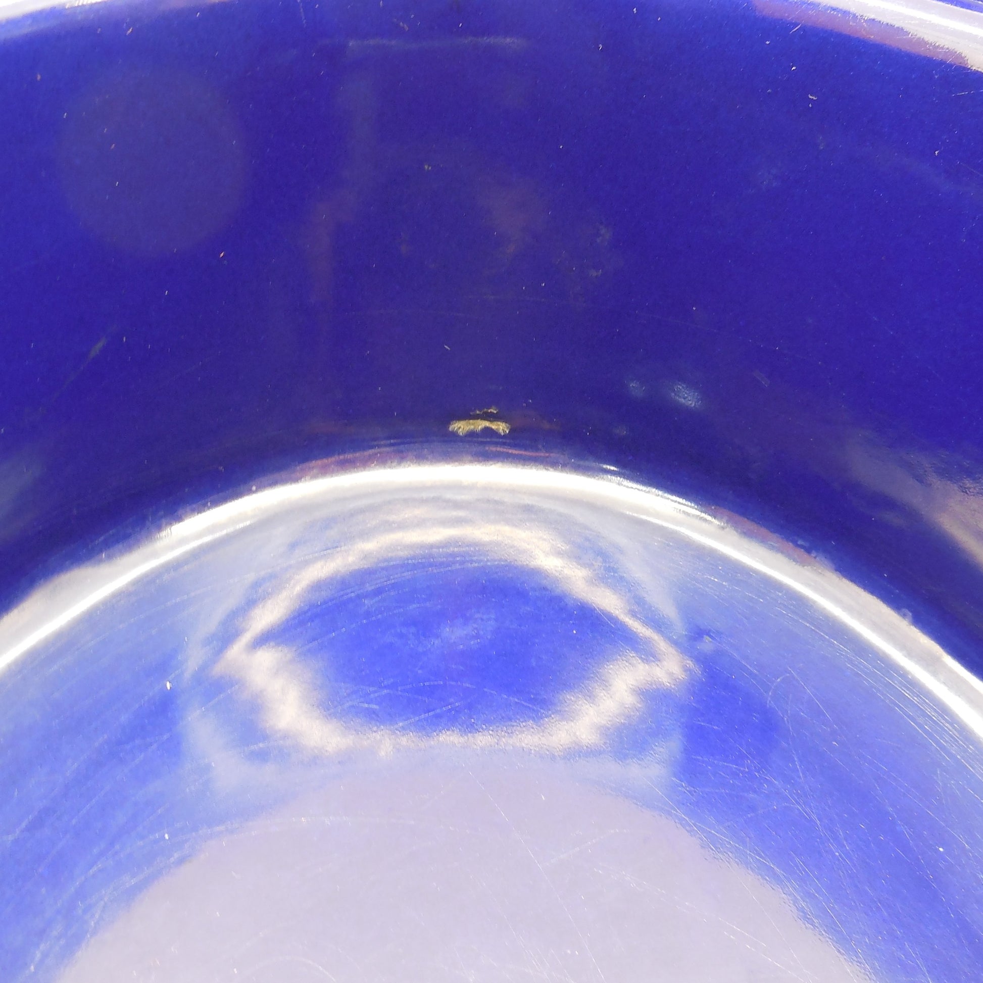 Chantal Germany Blue Enamelware Oval Roaster 5.5 Quart Stainless Rim Chip