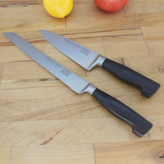 Cuisine of France Commercial Sabatier Stainless 6" Chef 9" Bread Knives