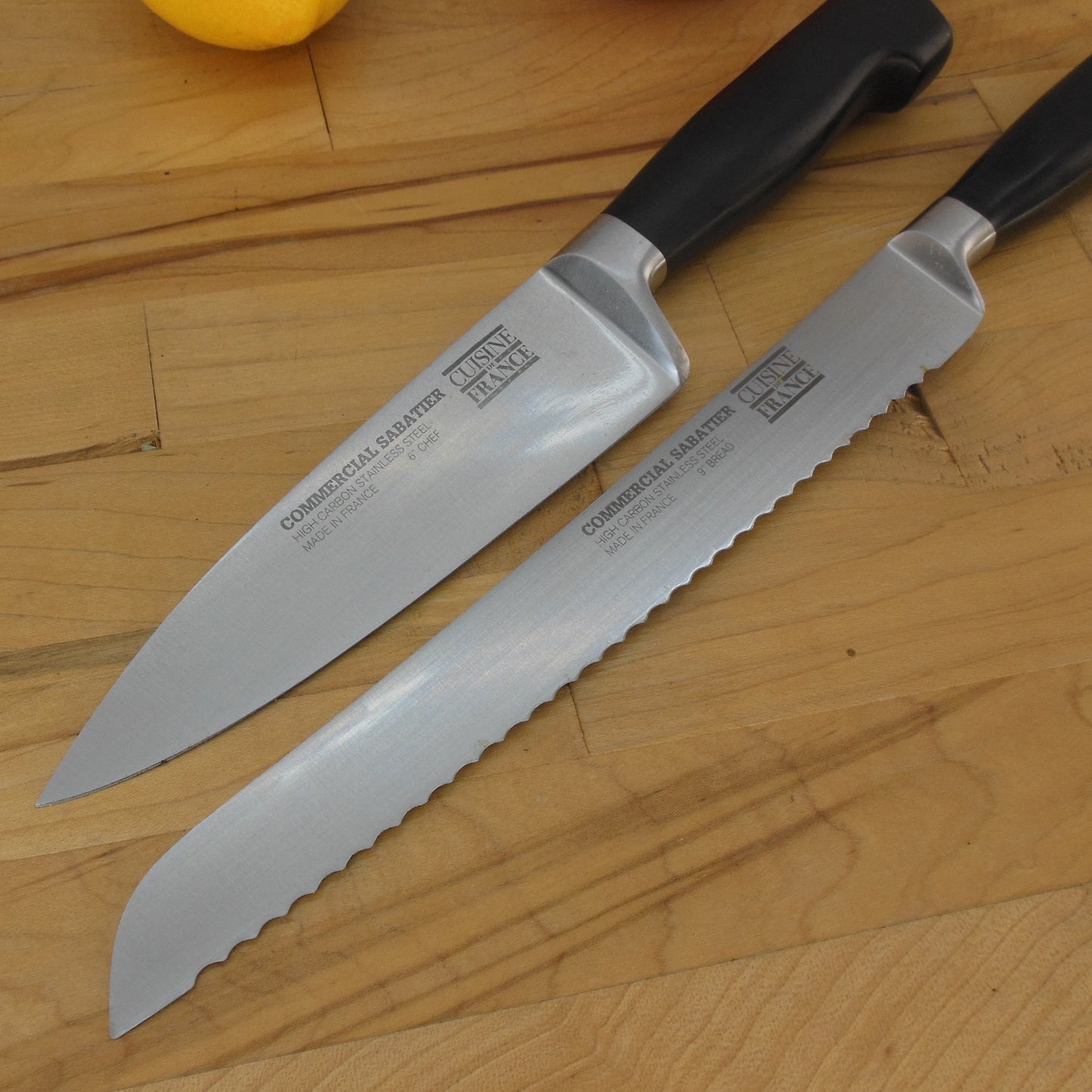 Cuisine of France Commercial Sabatier Stainless 6" Chef 9" Bread Knives Serrated