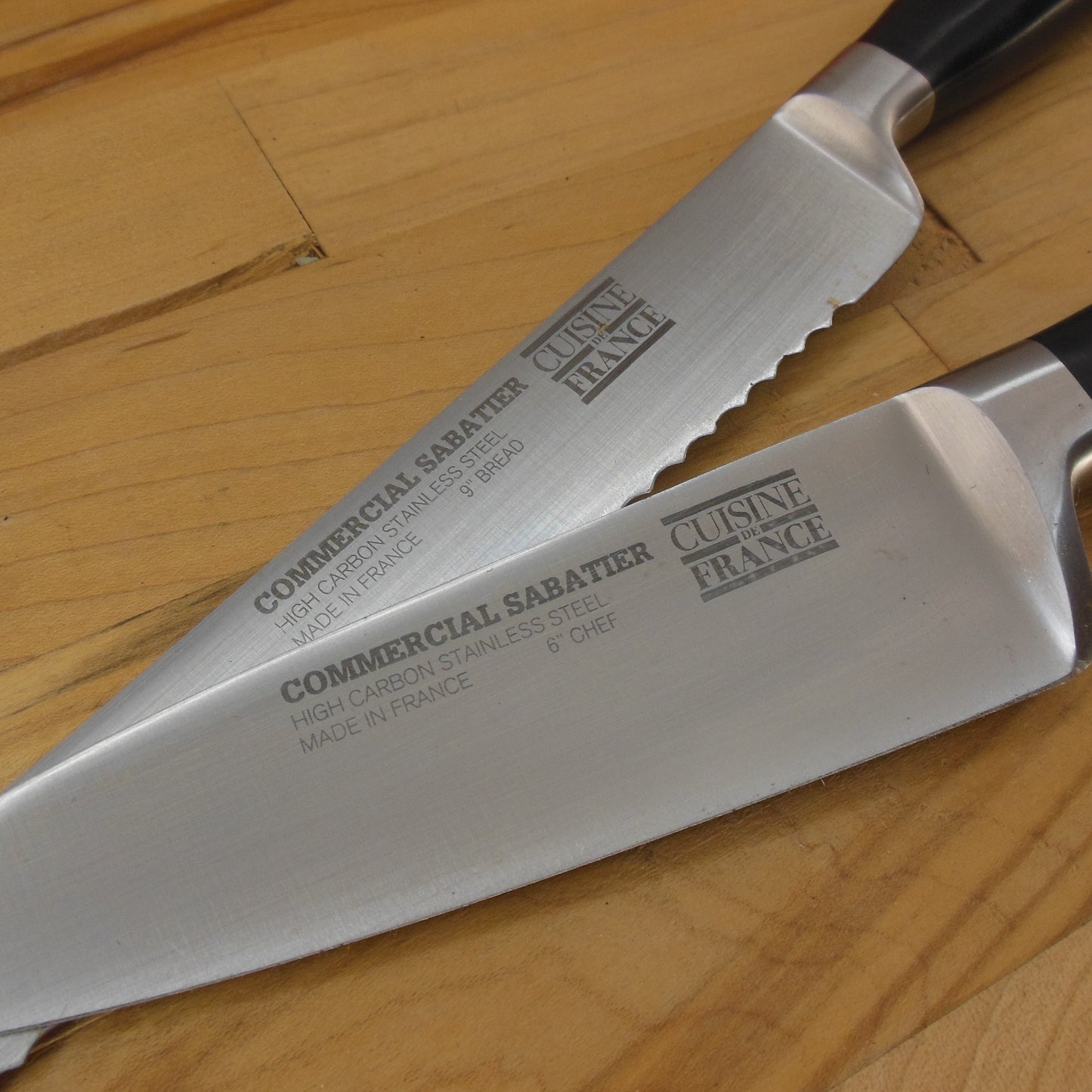 Cuisine of France Commercial Sabatier Stainless 6" Chef 9" Bread Knives High Carbon Steel