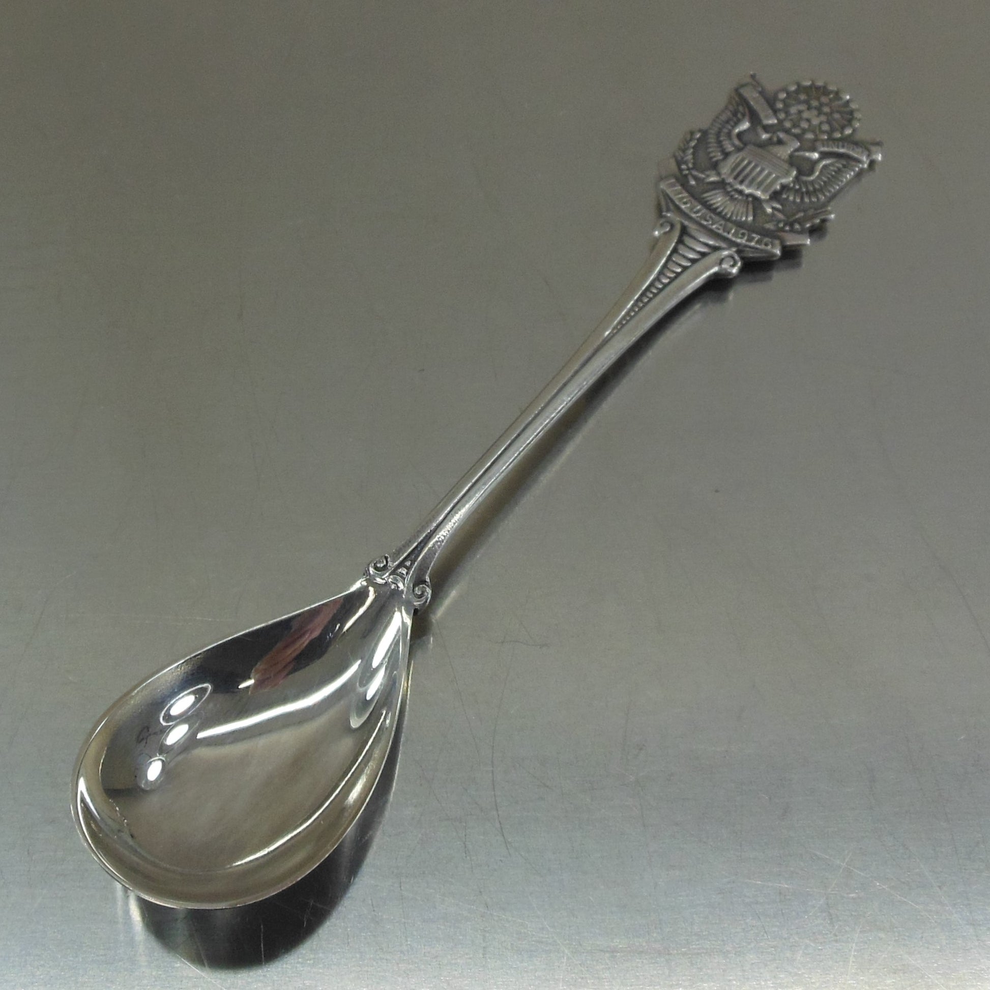 Hooijkaas Holland Sterling Silver Souvenir Spoon - US Bicentennial 1776-1976