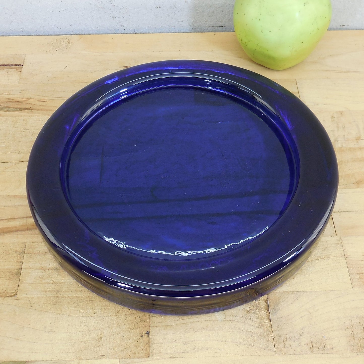 Unbranded Thick Cobalt Blue Glass Underplate Dish Candles Plants