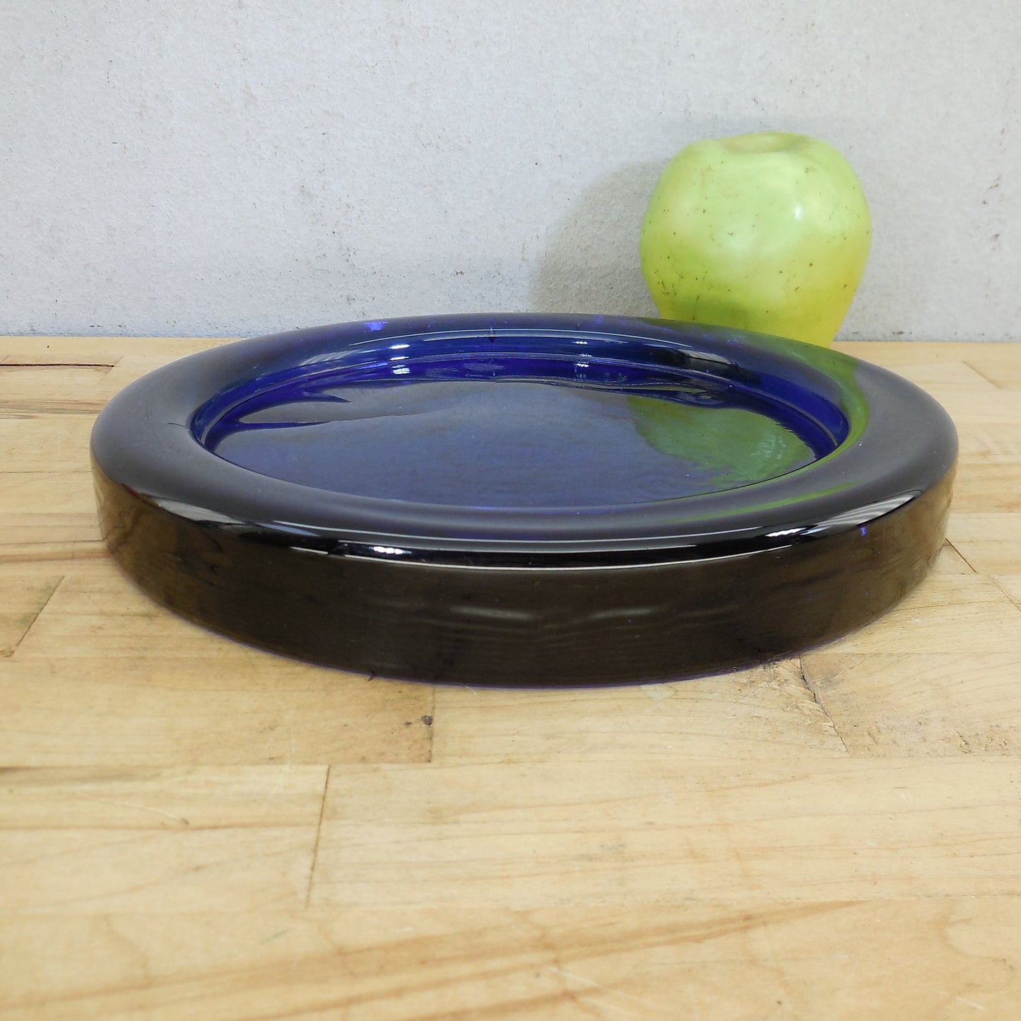 Unbranded Thick Cobalt Blue Glass Underplate Dish Candles Plants