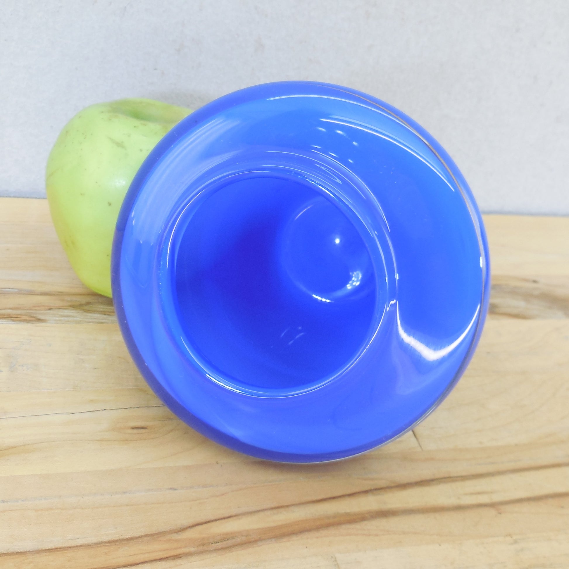 Serge Lashutka 1990 Blown Blue Art Glass Vase 4.75" California Hand Made
