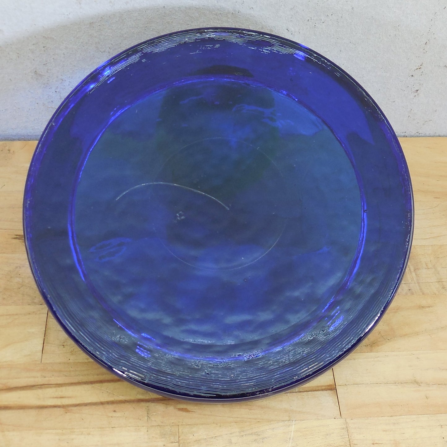Unbranded Thick Cobalt Blue Glass Underplate Dish Candles Plants