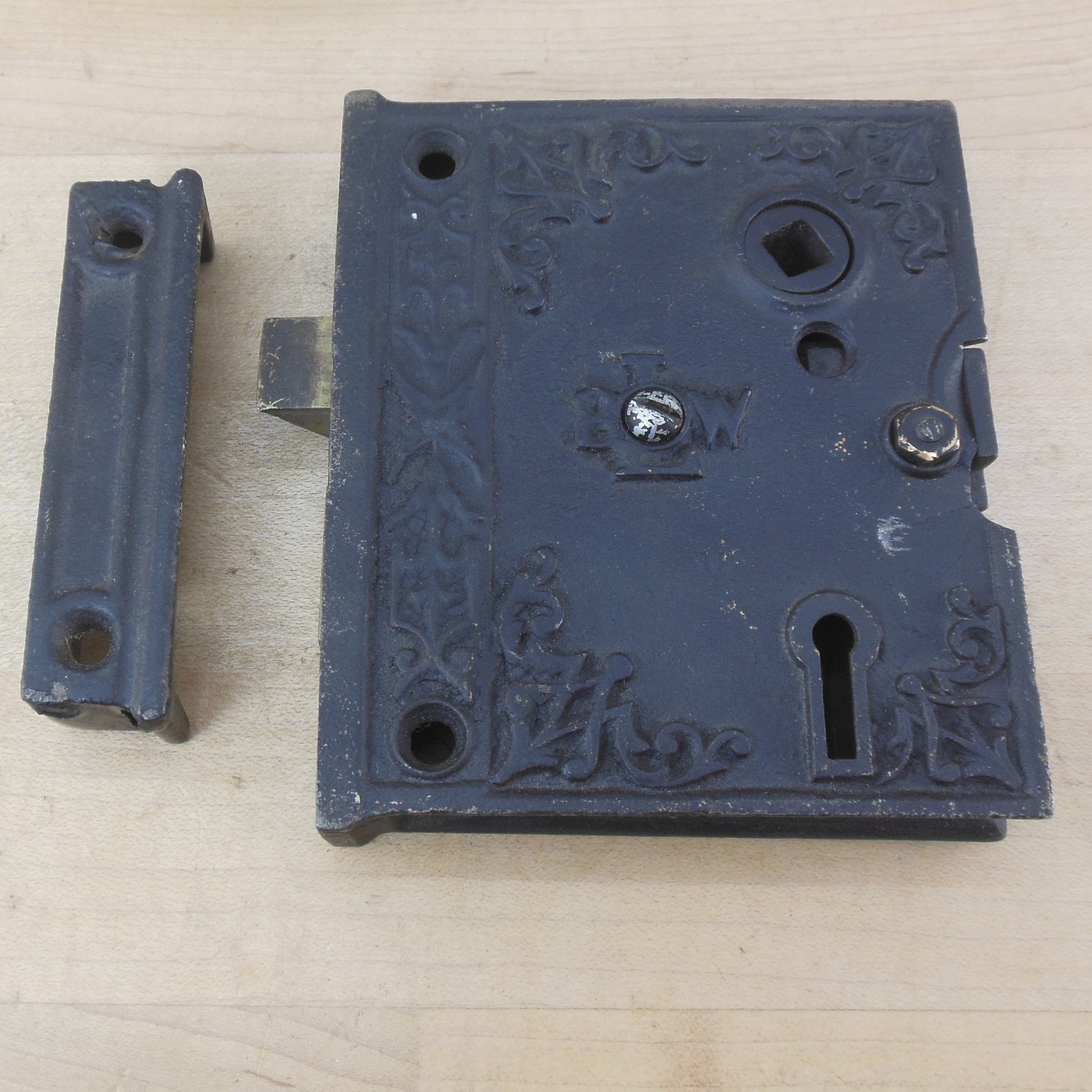 Antique Ornate Branford BLW Iron Door Mortise Lockset Part