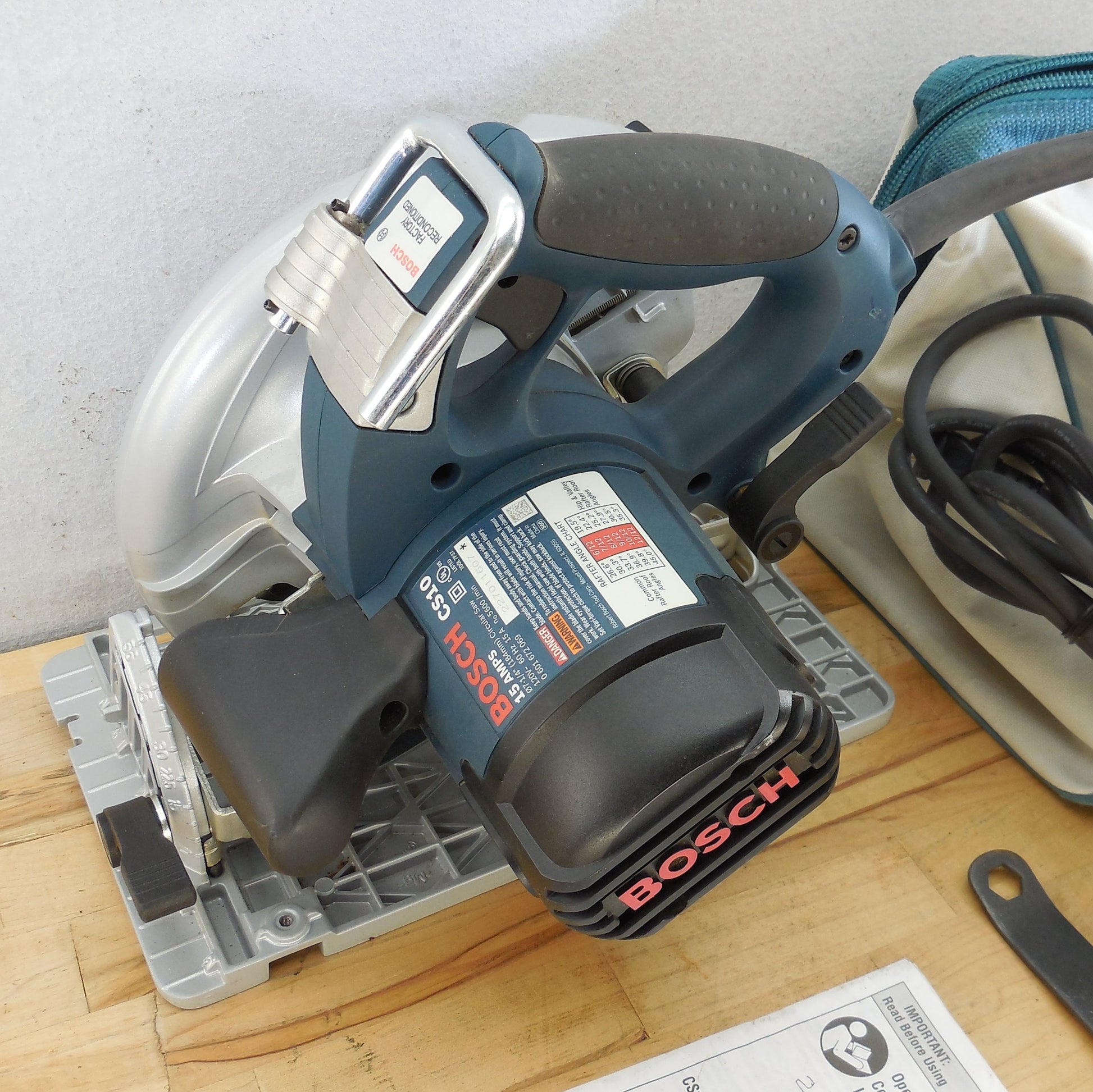 Bosch Professional CS10 7-1/4-Inch 15 Amp Corded Electric Circular Saw Bag Used