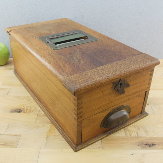 Antique Old Store Oak Wood Cash Register Till Box bell Drawer