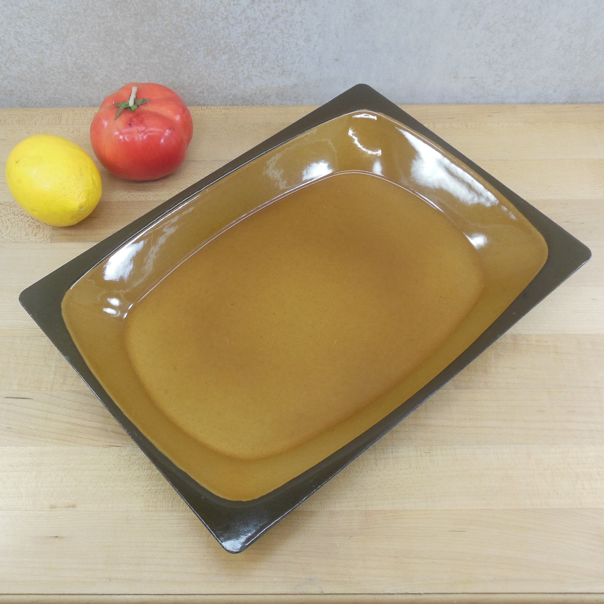Unbranded Rectangular Brown Gold Roasting Baking Pan Mid Century
