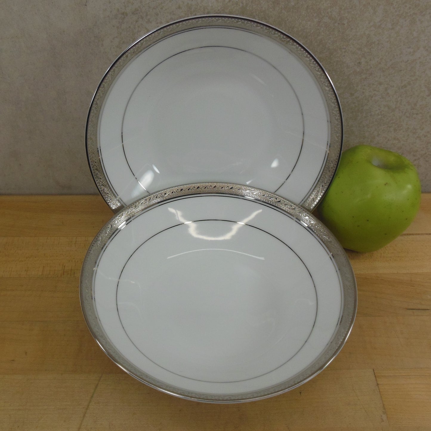 Noritake Legendary Crestwood Platinum - Pair Soup Bowls