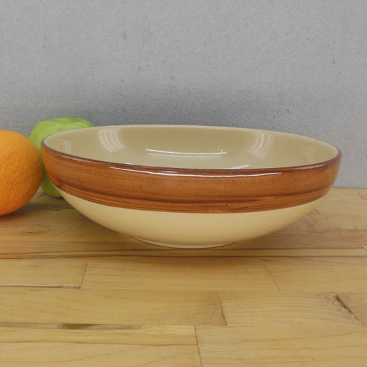 Shenango Pottery Inca Ware Brown Band Tan Serving Bowl