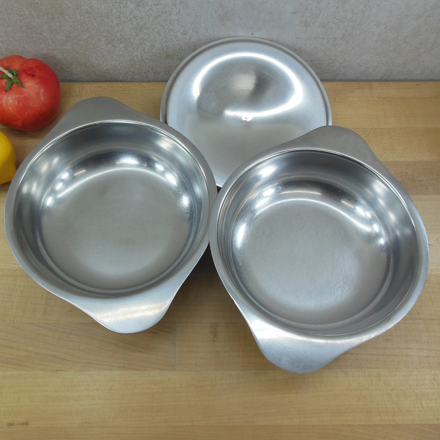 Broms Sweden 18-8 Stainless Covered and Open Serving Bowls vintage