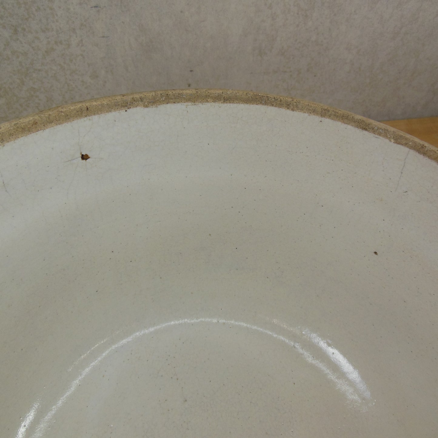 Red Wing Style 10.5" White Stoneware Pottery Mixing Bowl Used