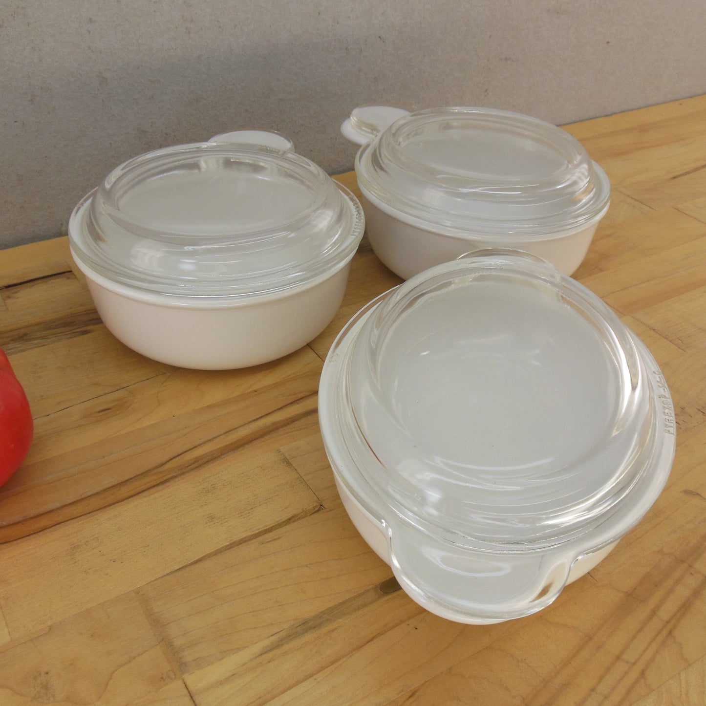 Corning Ware P-14-B Oval Casserole Dish & Pair P-150-R Grab Its Lids Vintage
