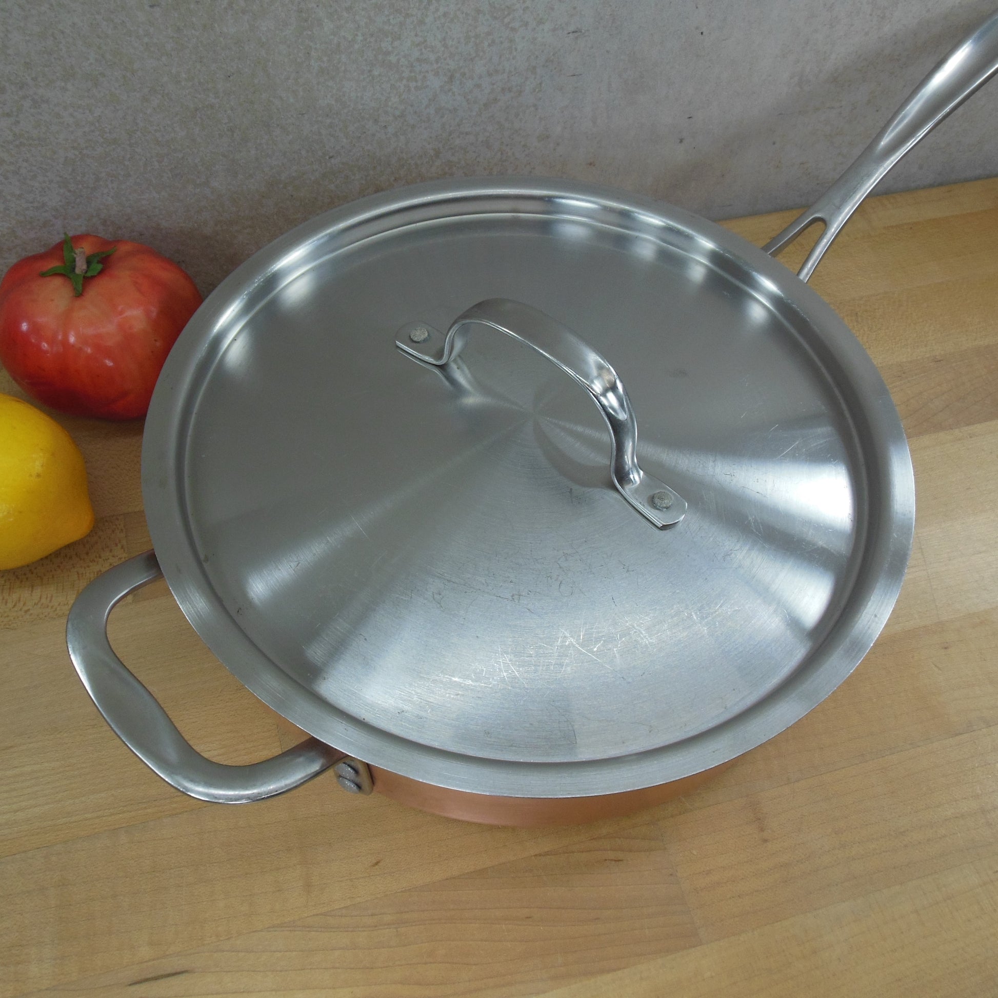 Calphalon 3 Quart Sauté Pan 5003 & Lid Copper Stainless Cover