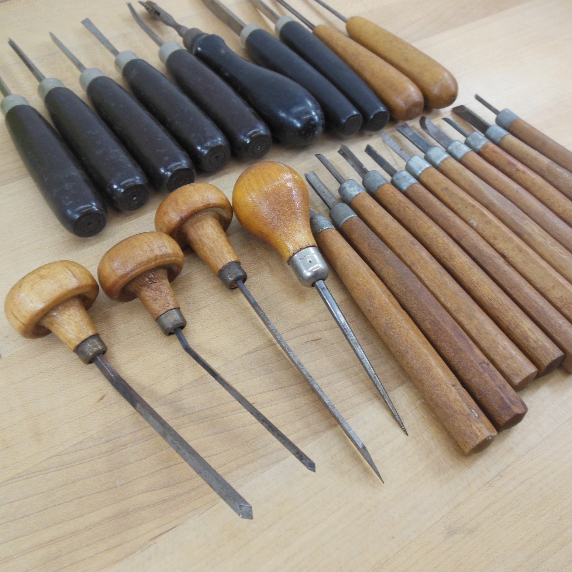 Estate 26 Lot Small Carving Tools Gouge Chisel - Muller Brookstone Mittermeier Used