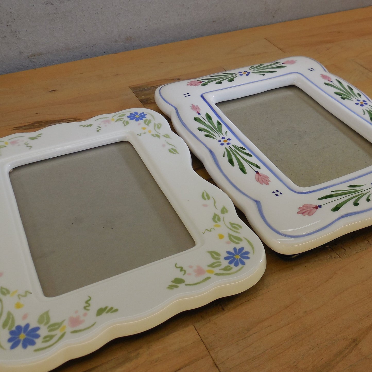 Burnes & Fetco Vintage Ceramic Photo Picture Frames Floral Flowers used