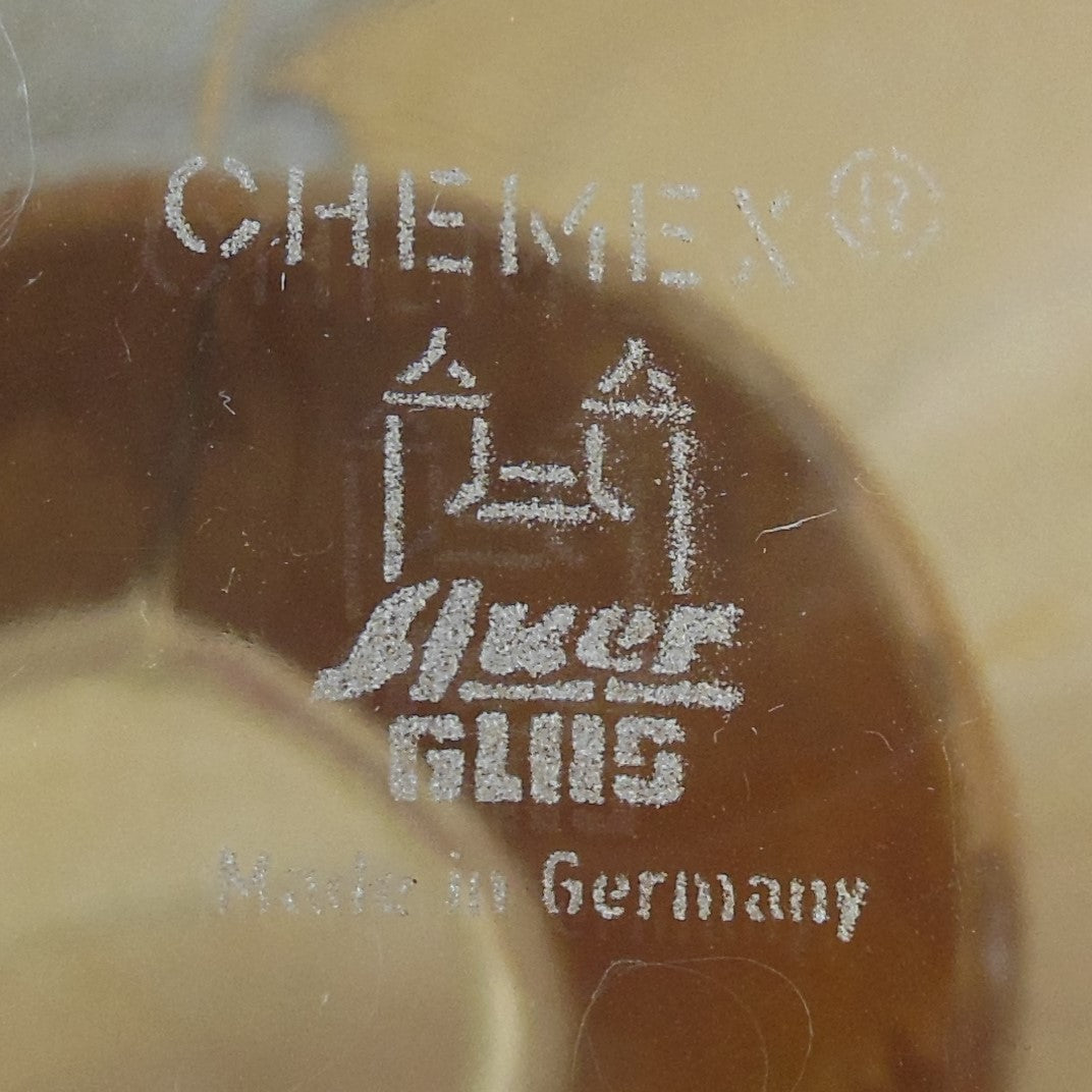 Chemex Auer Glas Germany 9.5" Pour Over Coffee Maker Vintage maker mark etched castle