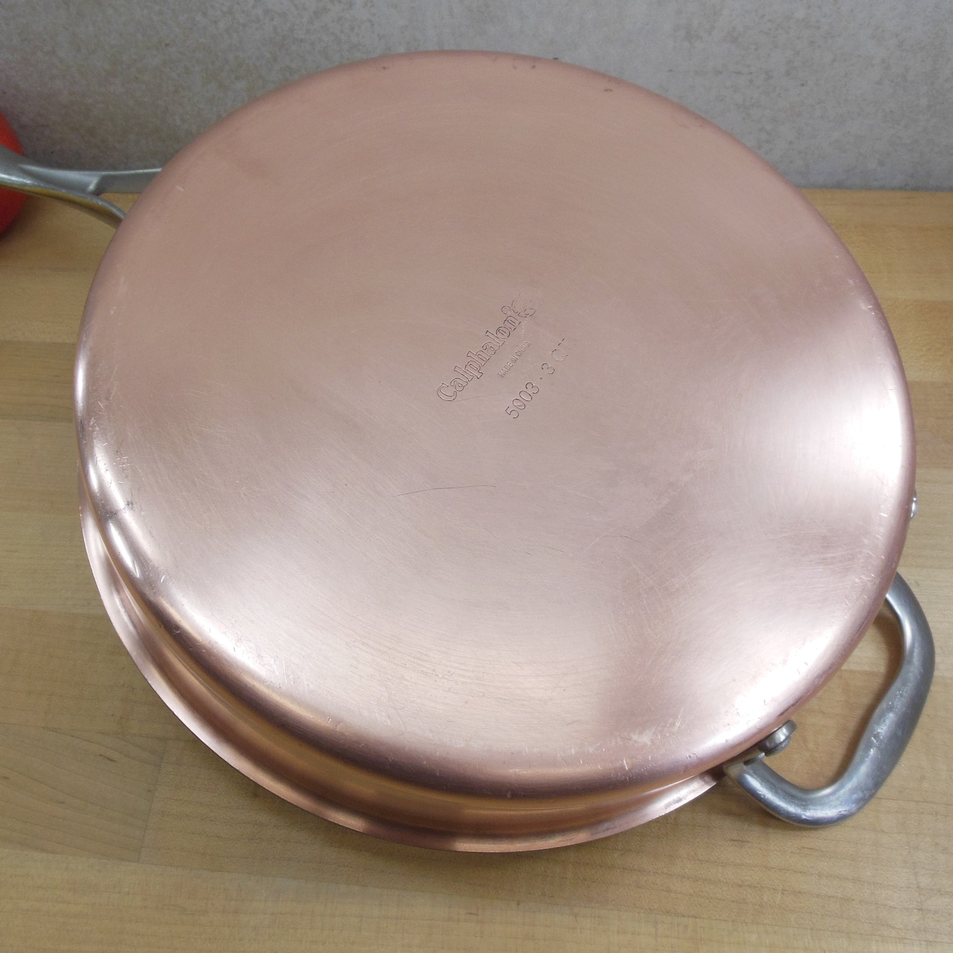 Calphalon 3 Quart Sauté Pan 5003 & Lid Copper Stainless Tri-Ply