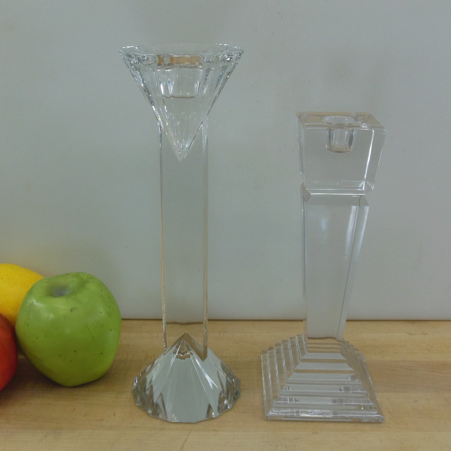 Lenox Monument & Jihlavske Sklarny Crystal Glass Candlesticks Holders