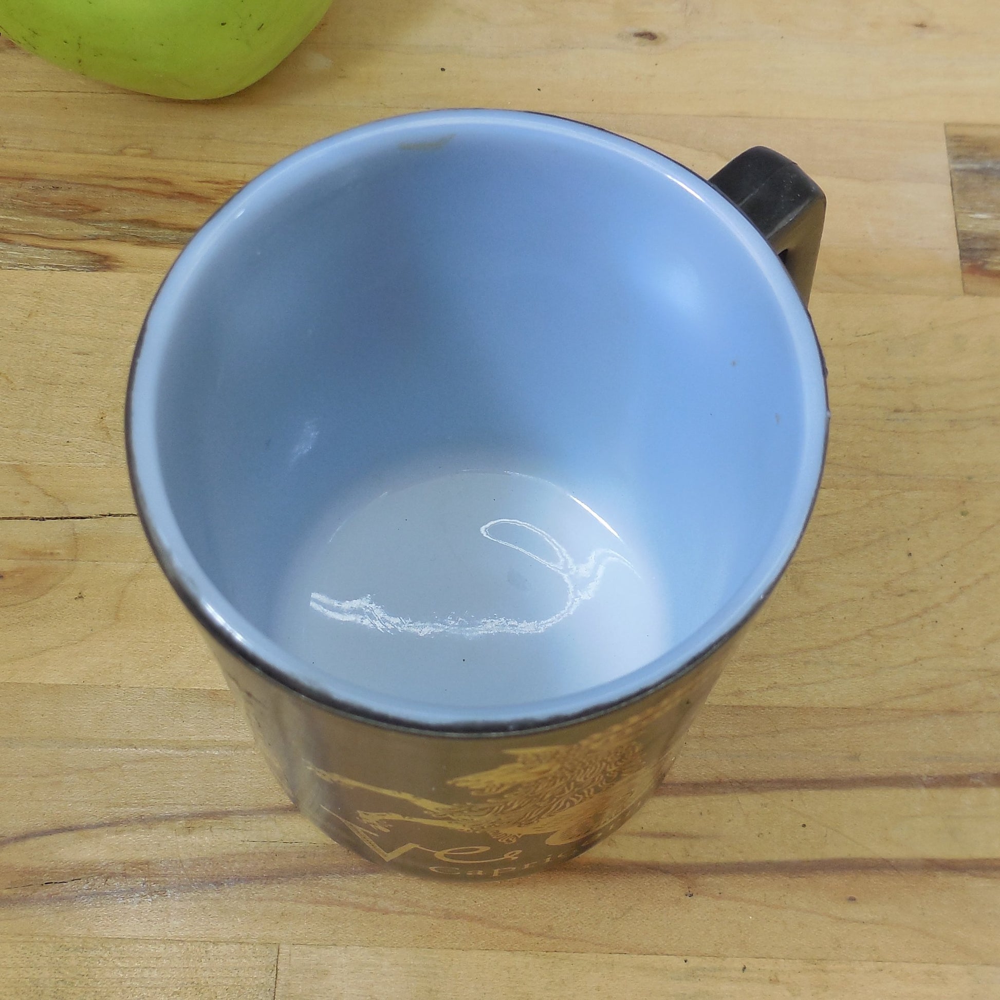 Federal Glass USA Mug Capricorn Sea Goat Astrology Black Gold Vintage