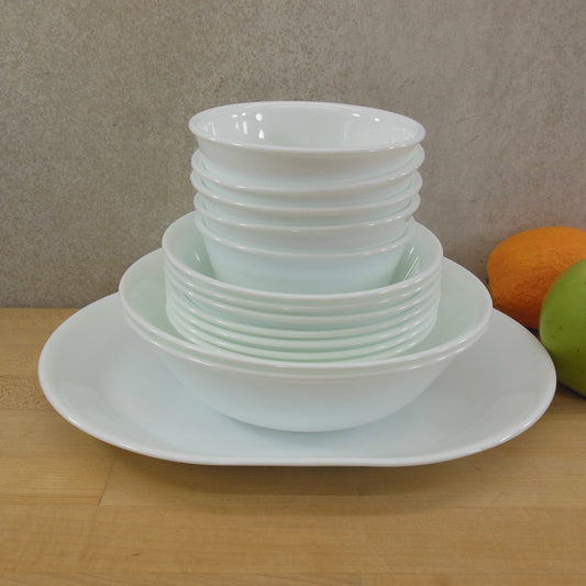 Corelle Corning Ware Winter Frost White 15 Lot - Platter Serving Cereal Soup Bowls